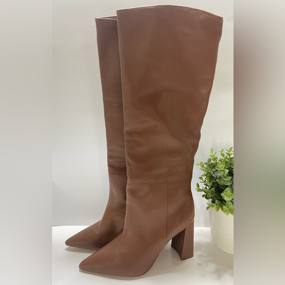 NEW Steve Madden Handles Women’s Knee High Leather Boots Brown Size 9